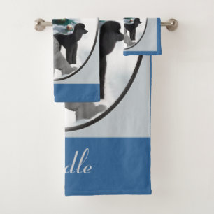 Poodle Lovers Christmas Bath Towel Set