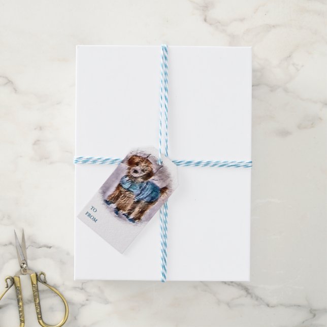 Poodle Lovers Christmas Gift Tags (With Twine)