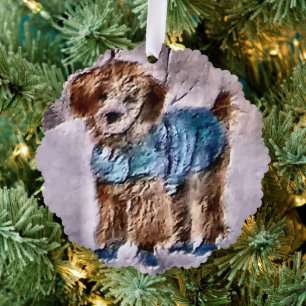 Poodle Lovers Christmas Ornament Card