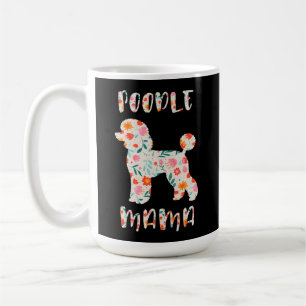 Poodle Mama Floral Dog Lover Coffee Mug