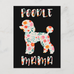 Poodle Mama Floral Dog Lover Postcard