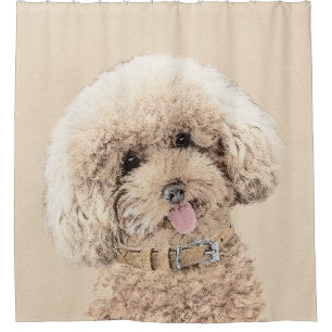 Poodle Miniature Toy Apricot Cream Brown Dog Art