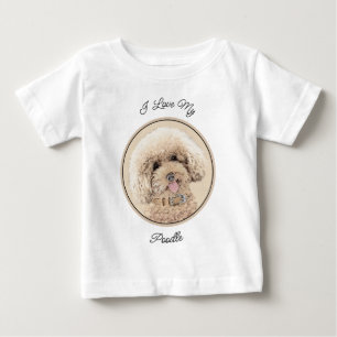 Poodle Miniature Toy Apricot Cream Brown Dog Art Baby T-Shirt