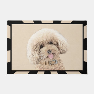 Poodle Miniature Toy Apricot Cream Brown Dog Art Doormat