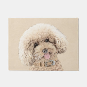 Poodle Miniature Toy Apricot Cream Brown Dog Art Doormat
