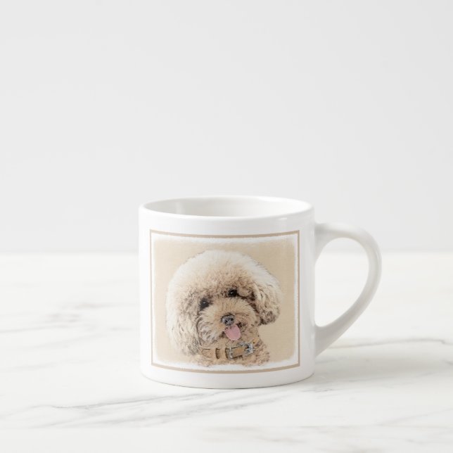 Poodle Miniature Toy Apricot Cream Brown Dog Art Espresso Cup (Right)