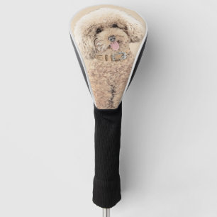 Poodle Miniature Toy Apricot Cream Brown Dog Art Golf Head Cover
