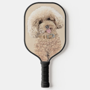 Poodle Miniature Toy Apricot Cream Brown Dog Art Pickleball Paddle