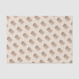 Poodle Miniature Toy Apricot Cream Brown Dog Art Tissue Paper