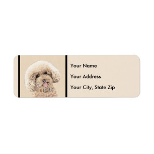 Poodle Miniature Toy Apricot Crème Chien Brown Art