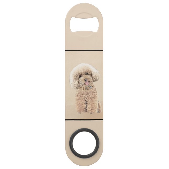 Poodle Miniature Toy Apricot Crème Chien Brown Art (Dos)