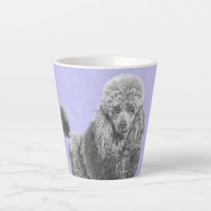 Poodle Miniature Toy Silver Grey Blue Dog Art Latte Mug
