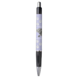 Poodle Miniature Toy Silver Grey Blue Dog Art Pen