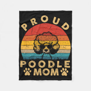 Poodle Mom Gifts I Love My Dog Mom Mama Mothers Da Fleece Blanket