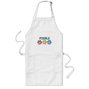 POODLE Mom Paw Print 1 Long Apron