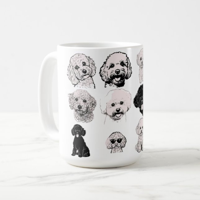 Poodle Mug | Cute Dog Lover Gift | Adorable Canich (Devant gauche)