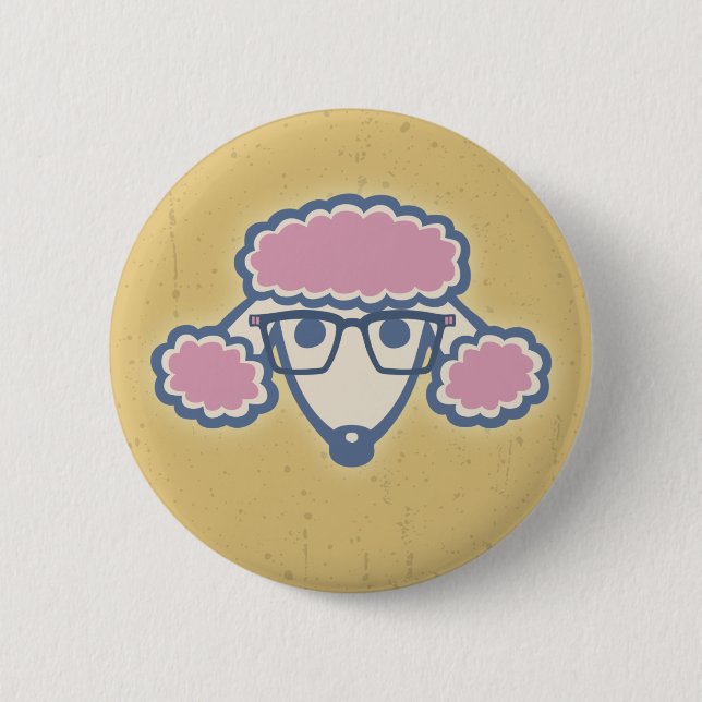 Poodle Nerd 2 Inch Round Button (Front)