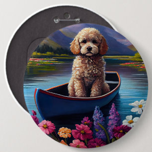 Poodle on a Paddle: A Scenic Adventure 6 Inch Round Button