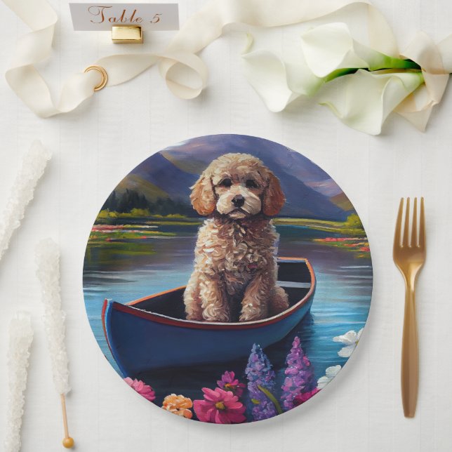 Poodle on a Paddle: A Scenic Adventure Paper Plate (Wedding)