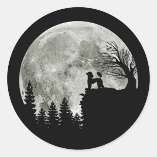 Poodle On Mountain Halloween Gift For Poodle Lover Classic Round Sticker