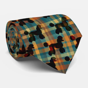 Poodle on Plaid Necktie