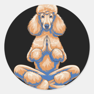 Poodle Owners Gifts Meditation Namaste Yoga Pose P Classic Round Sticker