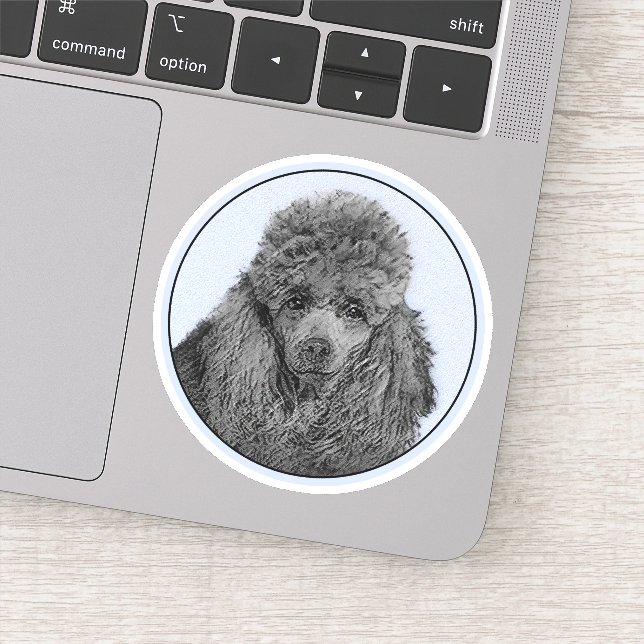 Poodle Painting Miniature Toy Black Original Art (Detail)