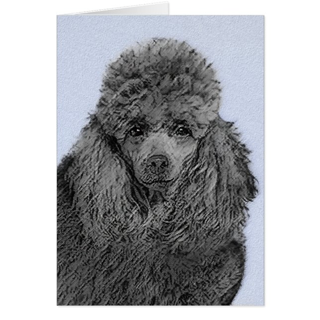 Poodle Painting Miniature Toy Black Original Art (Front)