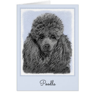Poodle Painting Miniature Toy Black Original Art