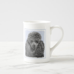 Poodle Painting Miniature Toy Black Original Art Bone China Mug
