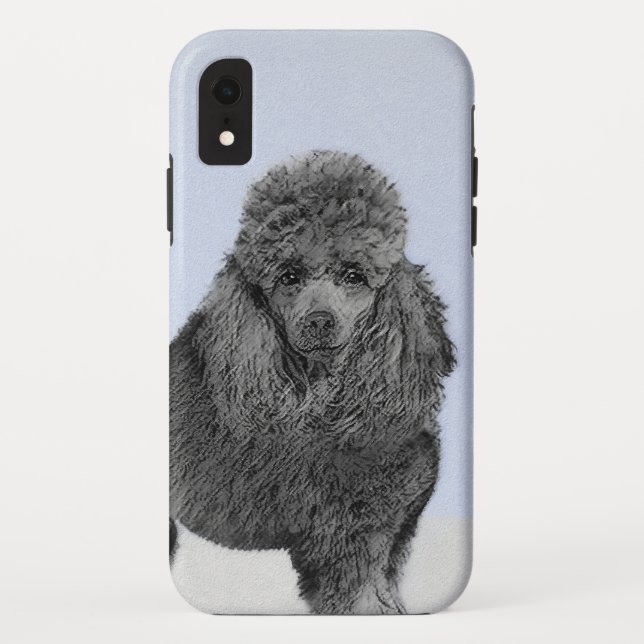 Poodle Painting Miniature Toy Black Original Art Case-Mate iPhone Case (Back)