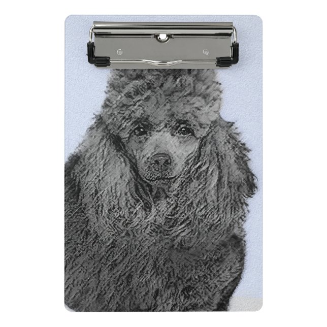 Poodle Painting Miniature Toy Black Original Art Mini Clipboard (Front)