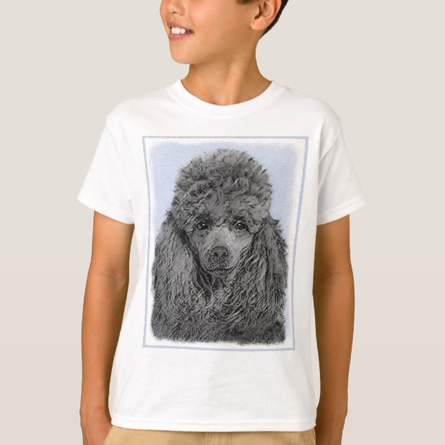 Poodle Painting Miniature Toy Black Original Art T-Shirt (Front)