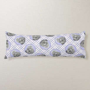 Poodle Painting Miniature Toy Silver Grey Dog Art Body Pillow