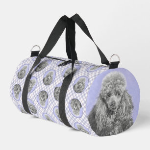 Poodle Painting Miniature Toy Silver Grey Dog Art Duffle Bag