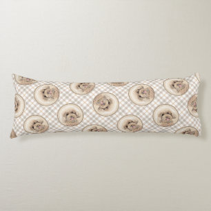 Poodle Painting Toy Apricot Cream Original Dog Art Body Pillow