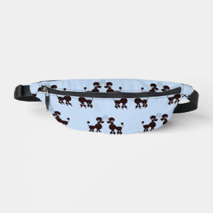 Poodle Pair blue background Fanny Pack