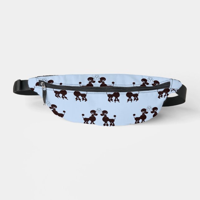 Poodle Pair blue background Fanny Pack (Front)