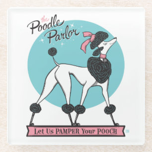 Poodle Parlour Glass Coaster