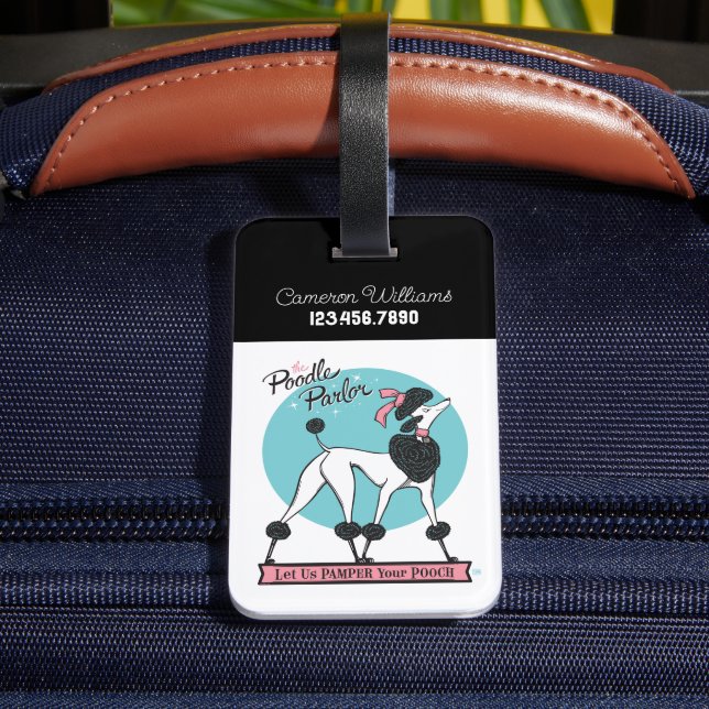 Poodle Parlour Luggage Tag (Back Insitu 4)
