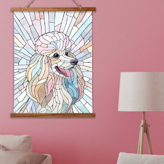 Poodle - pastel mosaic art hanging tapestry