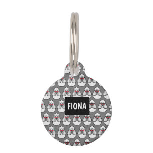 Poodle Pattern Funny Pet Tag
