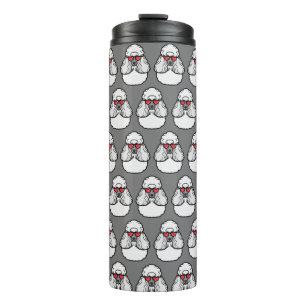 Poodle Pattern Funny Thermal Tumbler