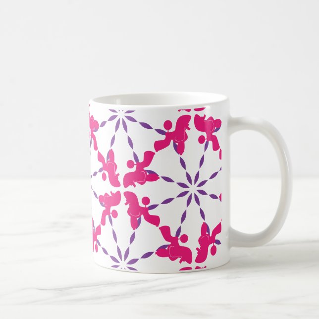 Poodle Pattern Illustration customizable  Coffee Mug (Right)