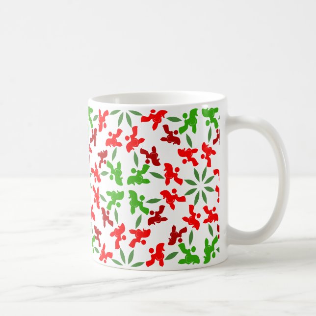 Poodle Pattern Illustration customizable  Coffee Mug (Right)