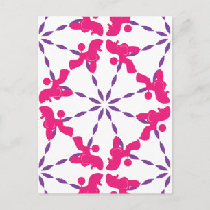 Poodle Pattern Illustration customizable Postcard