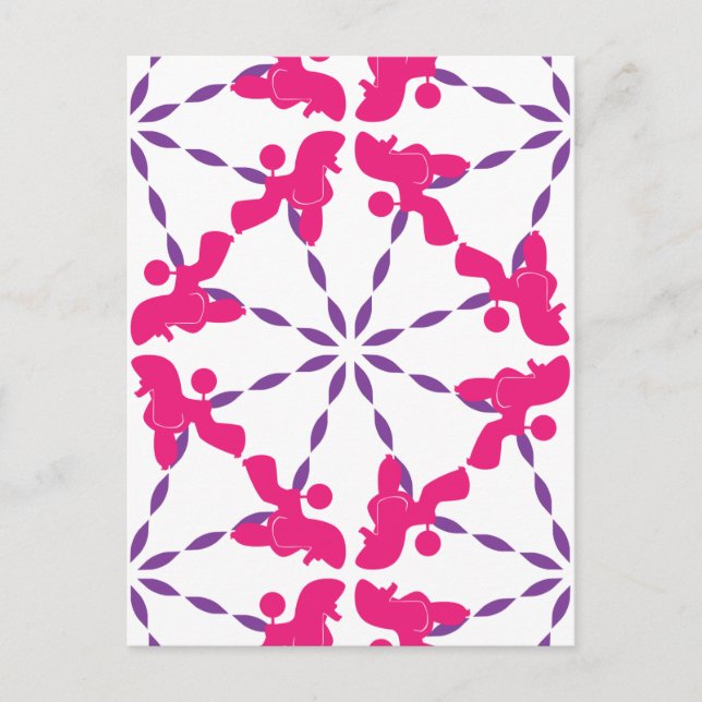 Poodle Pattern Illustration customizable  Postcard (Front)