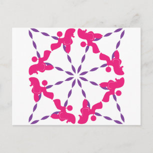 Poodle Pattern Illustration customizable  Postcard