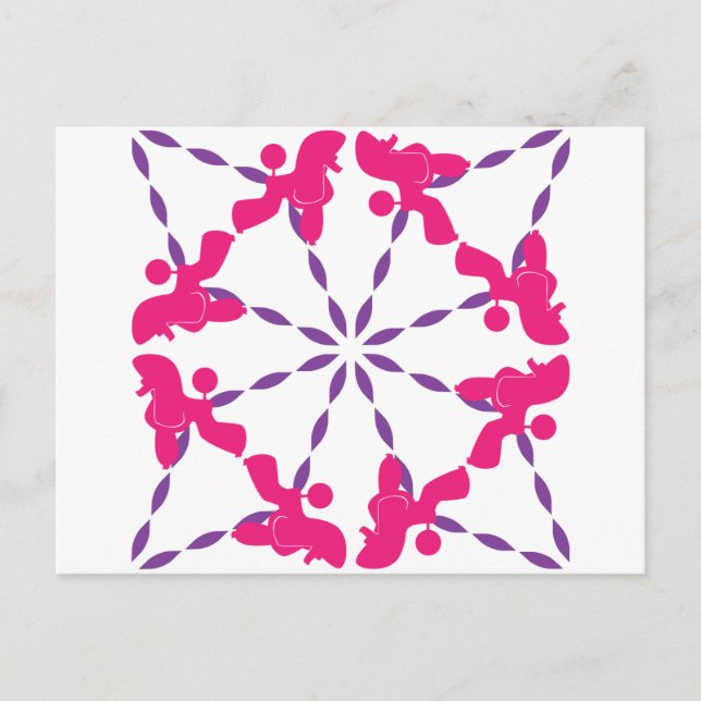 Poodle Pattern Illustration customizable  Postcard (Front)