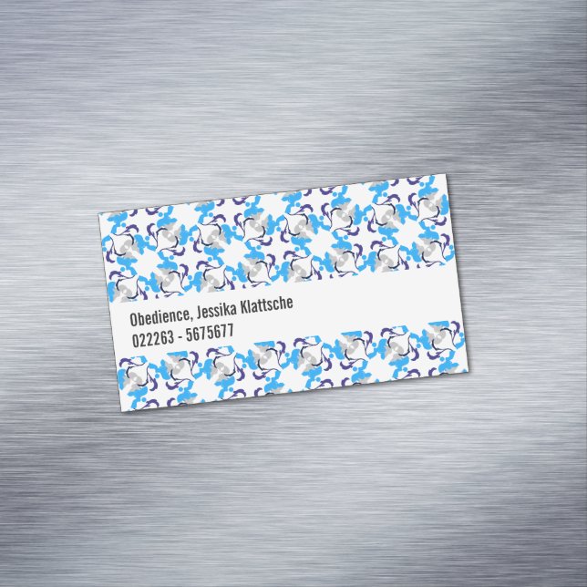 Poodle Pattern Magnetic Business Card (In Situ)